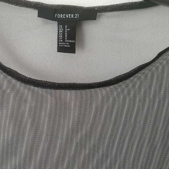 Forever 21 black mesh top size small - Picture 2 of 3
